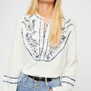 Free People Sundance Kid Henley Top, L